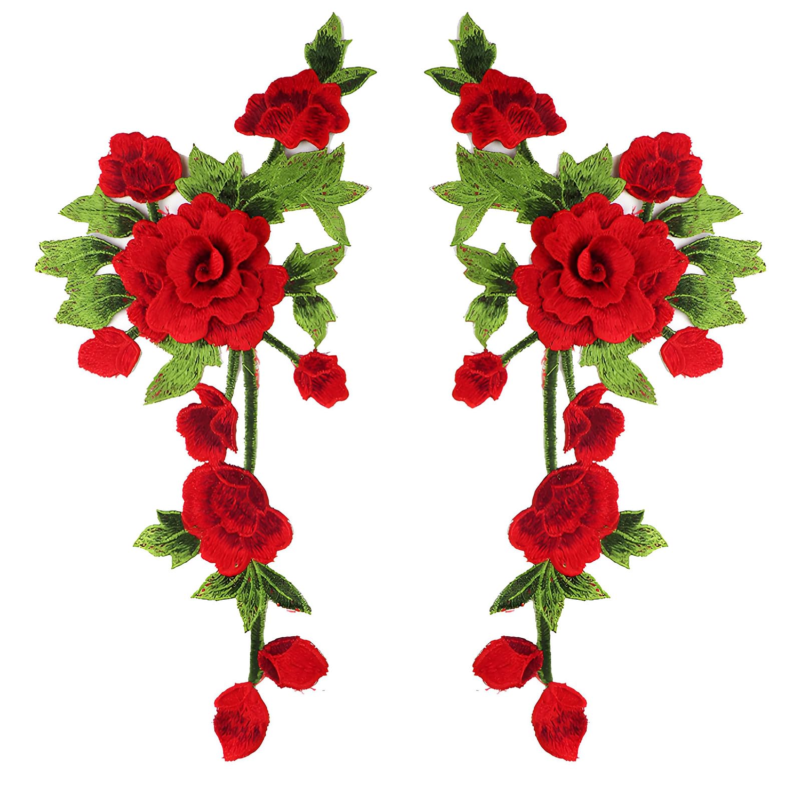 BWANGIAO Pair Of Embroidered Floral Applique Patching With Hollow Designs For Clothing And Accessories Hand Sewing