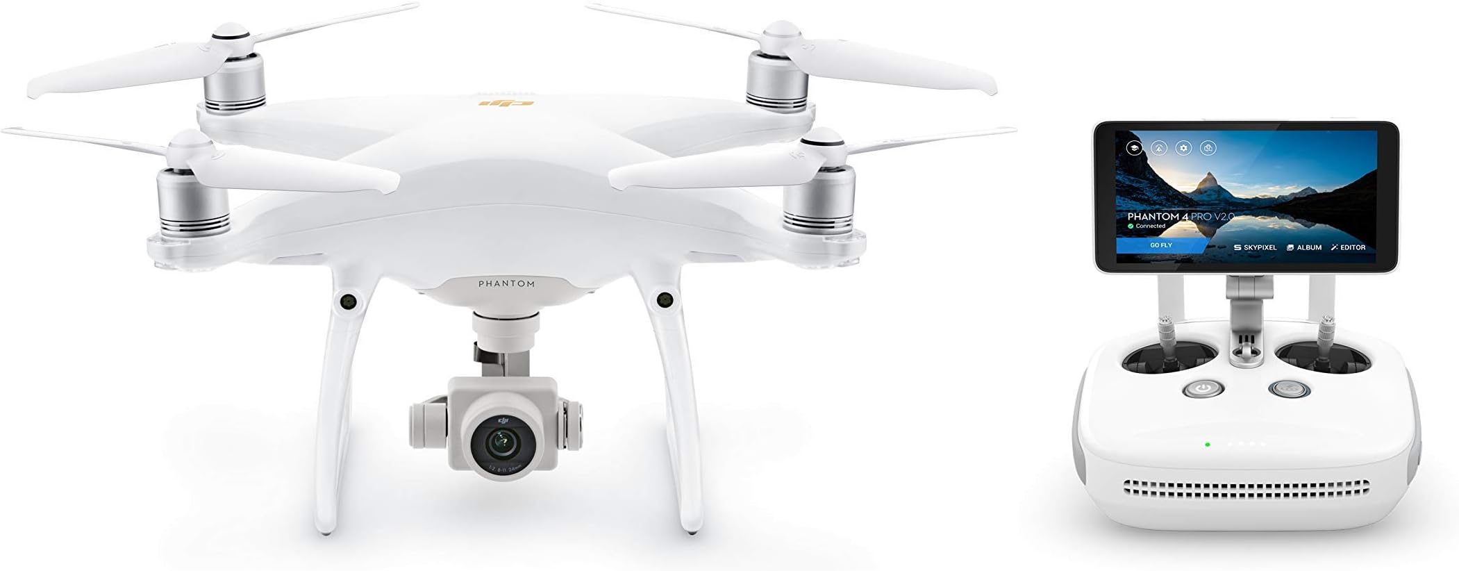 DJI Phantom 4 Pro Plus V2.0 - Drone Quadcopter UAV with 20MP Camera 1" CMOS Sensor 4K H.265 Video 3-Axis Gimbal, Remote Controller with 5.5" Screen, White (CP.PT.00000234.01) (Renewed)