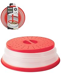 Tovolo Vented, Easy Grip, Collapsible Microwave Cover, 10.5 Inch, Red