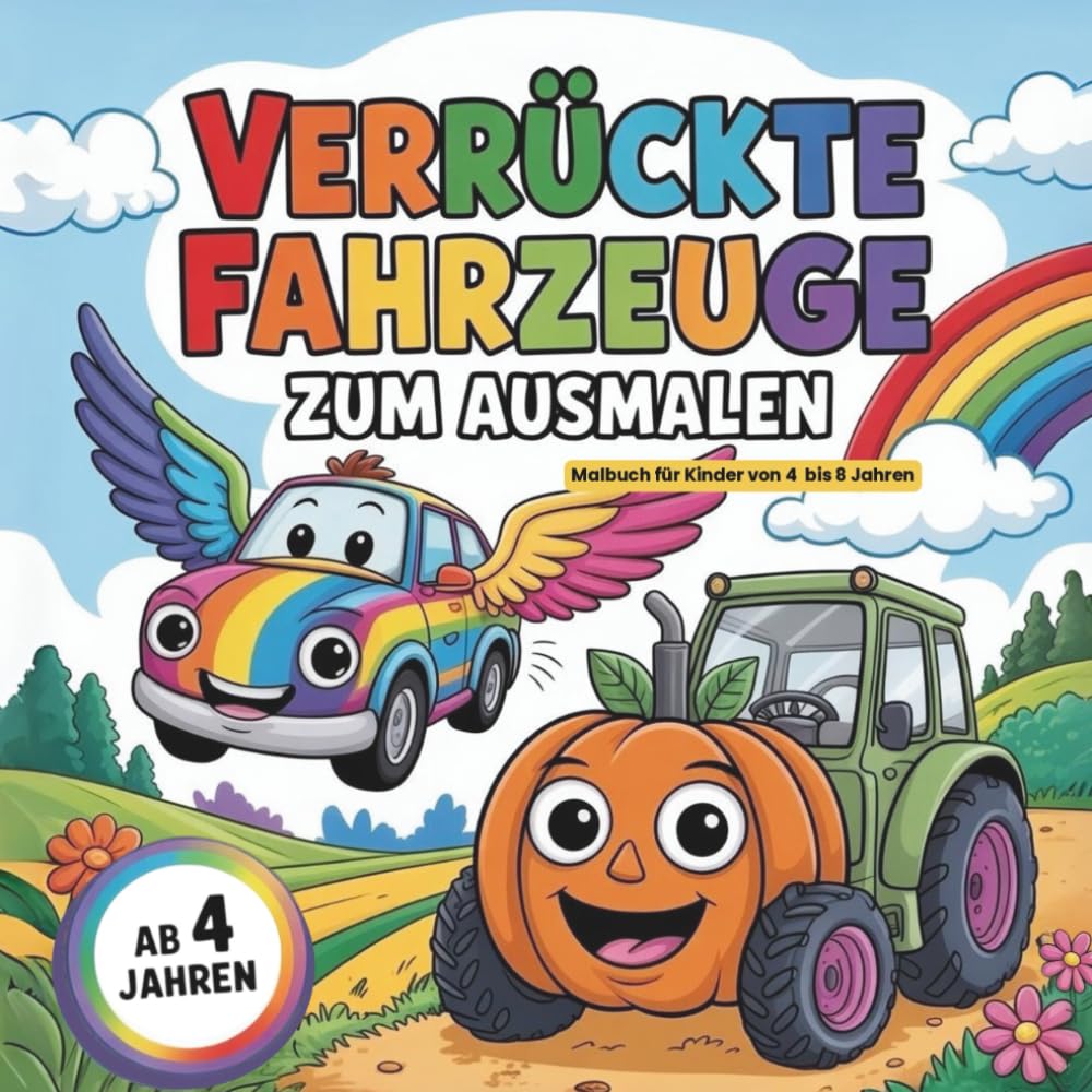 Verrückte Fahrzeuge zum Ausmalen: Malbuch für Kinder von 4 bis 8 Jahren