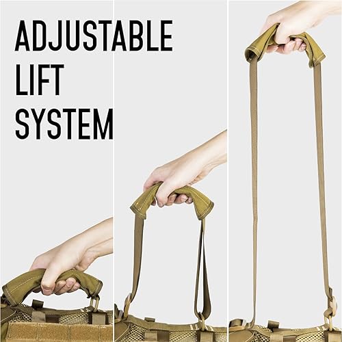 Miniatura 2 de Chaleco de servicio para perros grandes, arnés de malla militar transpirable con chaleco Molle con hebilla de metal de 1.49 oz para entrenamiento,