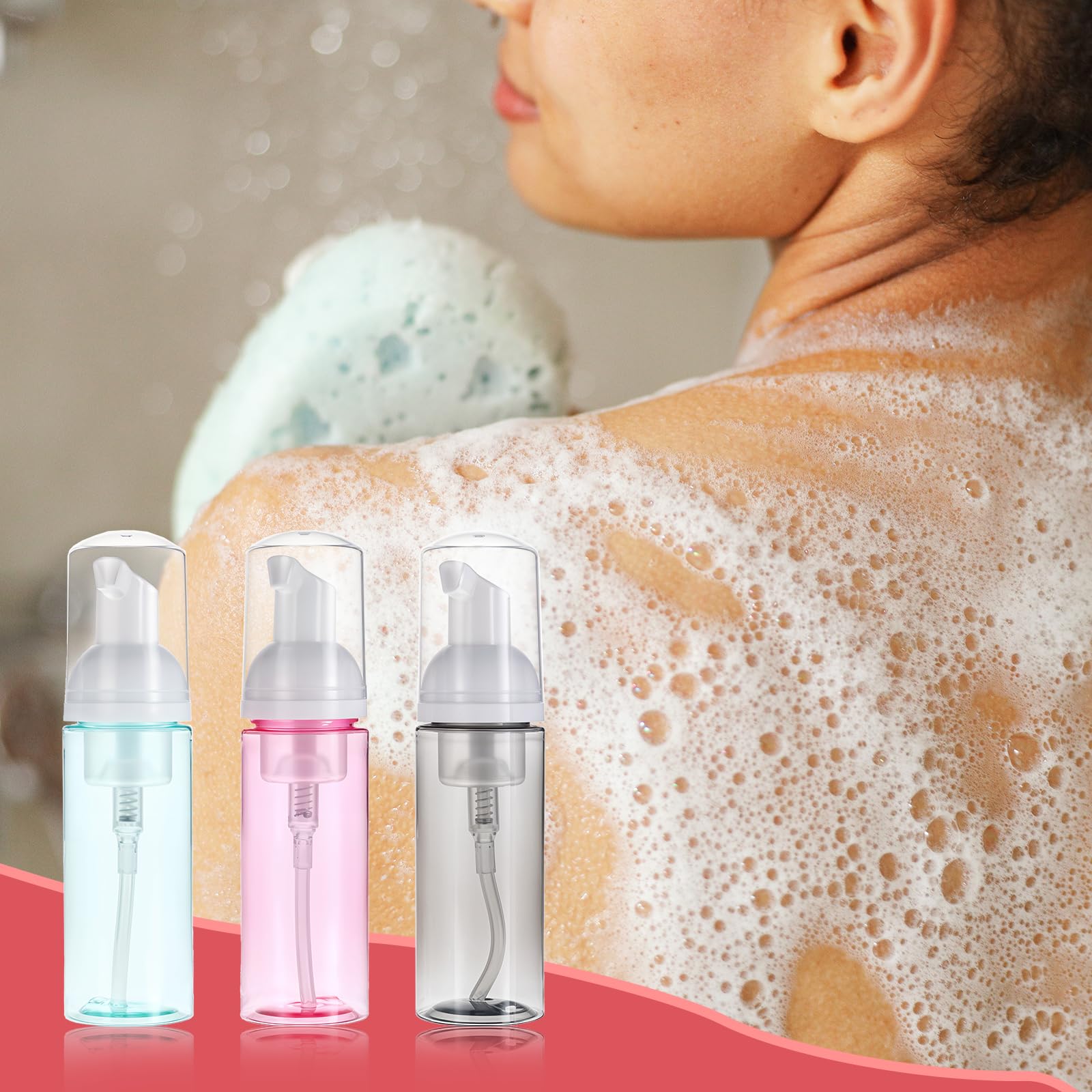 Flaconi Da Viaggio In Vetro 60 Ml Con Pompa - 3 Pezzi, Traslucidi, Antiperdita, Per Lozioni E Cosmetici - Foto 8