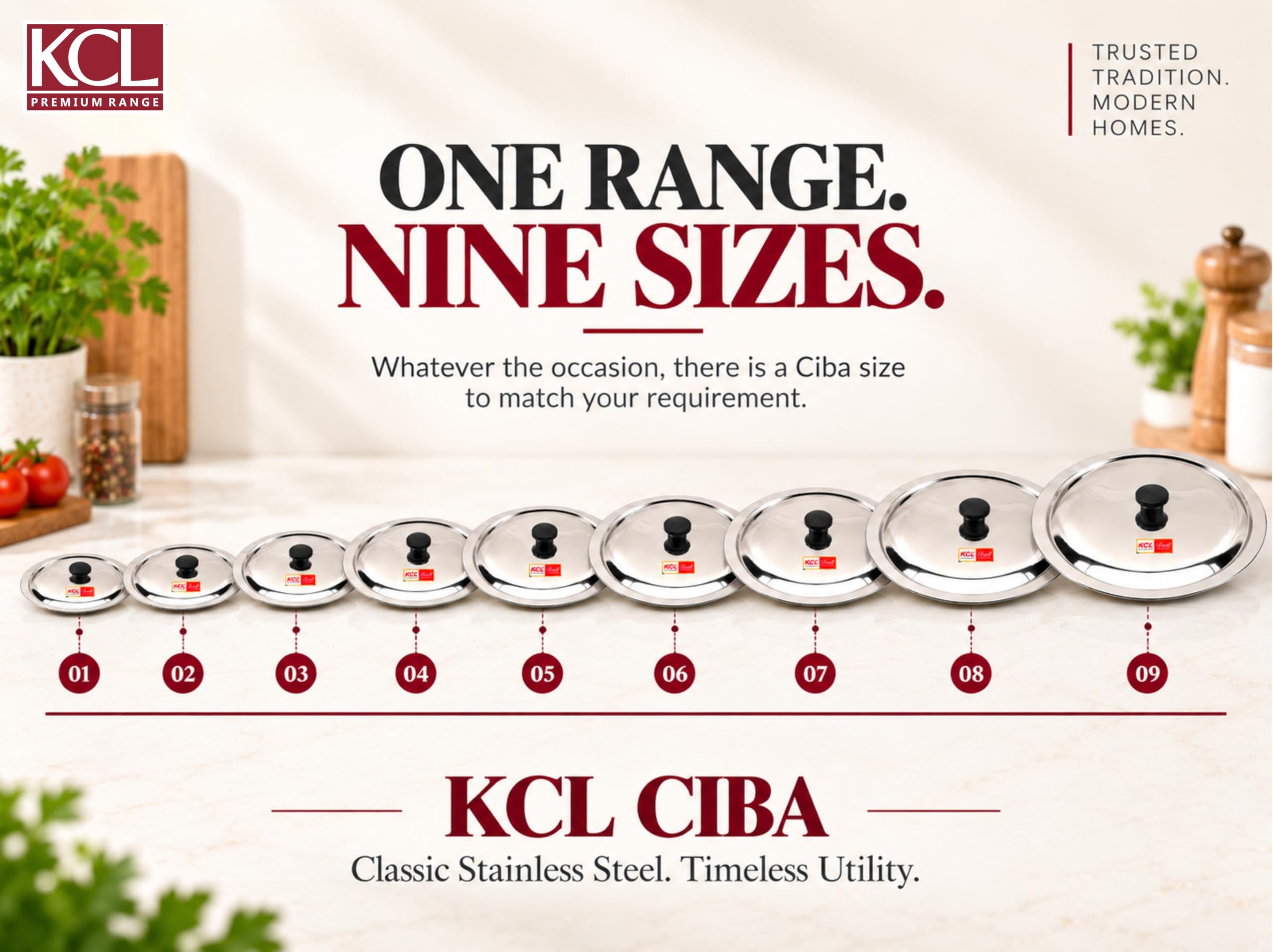 KCL Stainless Steel Tope Lids - 24cm -7 KCL Stainless Steel Tope Lids - 24cm -7