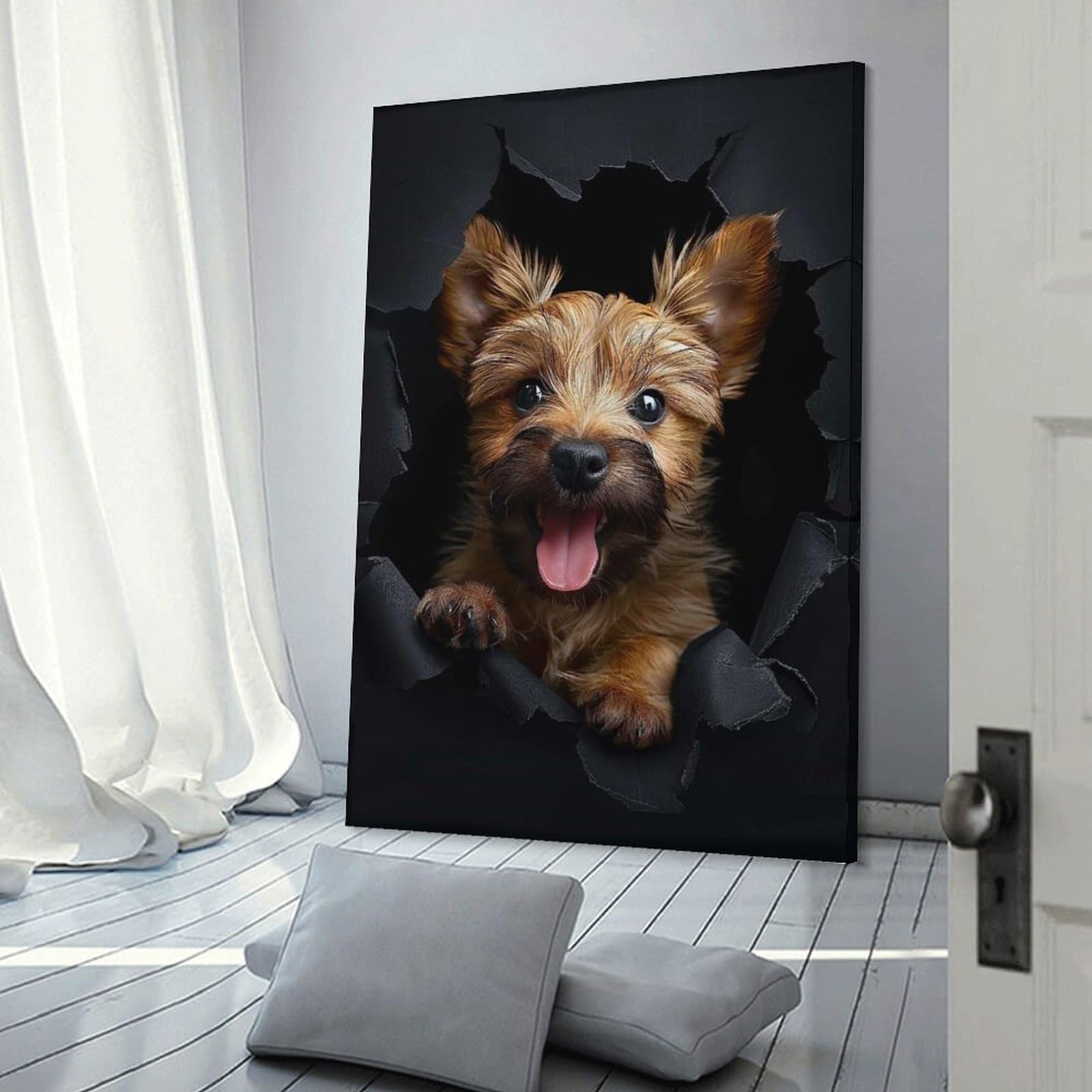 Junmoney Norwich Terrier Room Decor Wall Art, 16x24inch(40x60cm), for Feature Walls in Flats Or Modern Rooms, Wall Decor Suited to Curated Displays