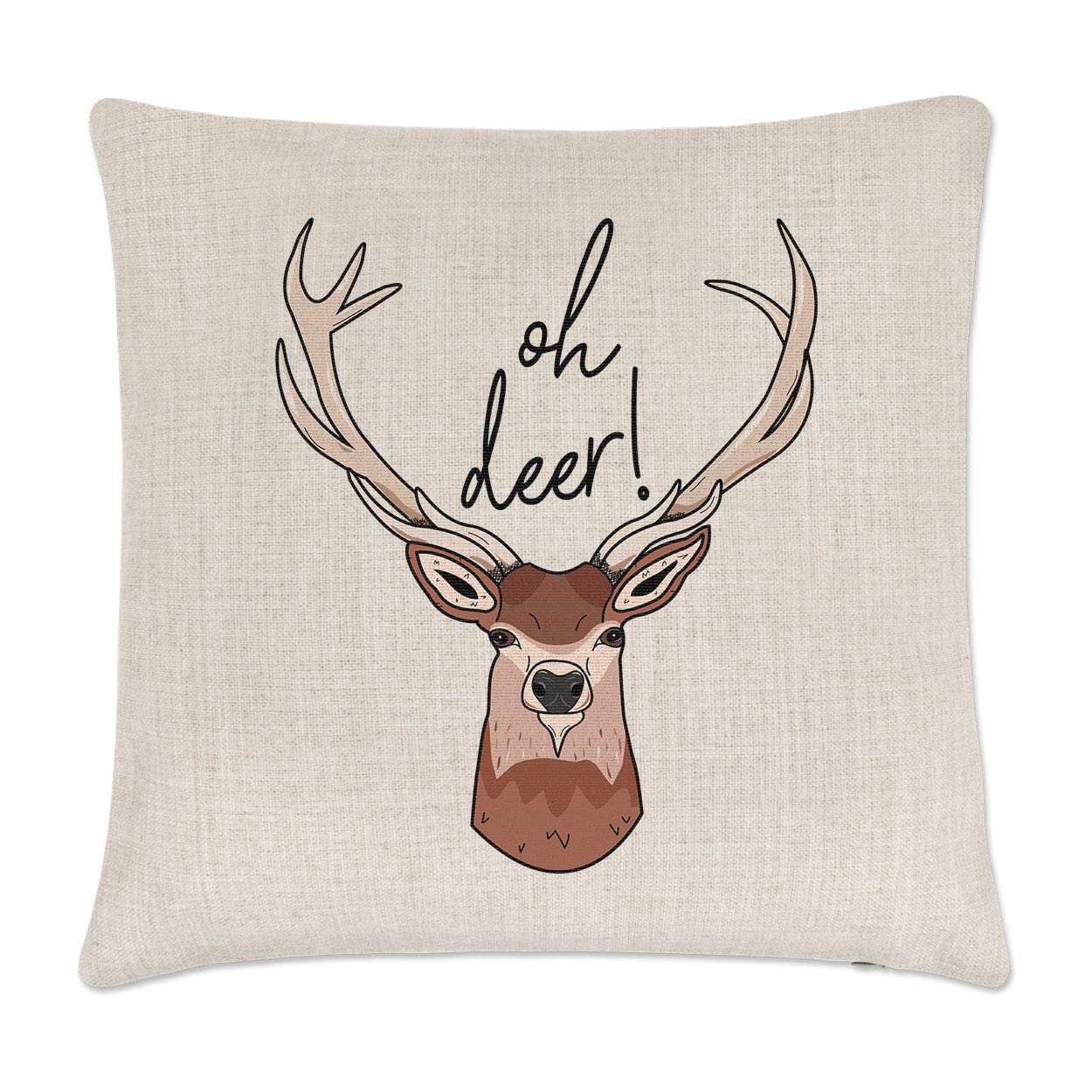 Gift Base Oh Deer Linen Cushion Cover