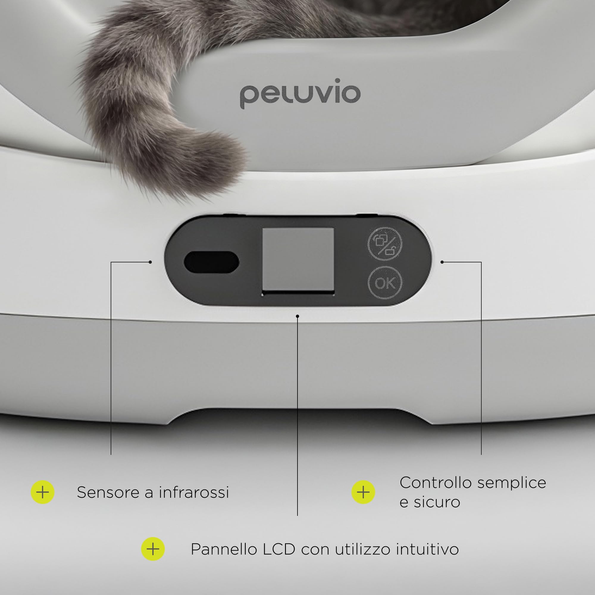 Pearl Lettiera Autopulente per Gatti Wi-Fi con Camera 1080p | Sensore ToF 3D, Capacità 72 L, Contenitore Rifiuti 7 L, App, Touchscreen, 45 dB, per Gatti da 1 a 10 kg