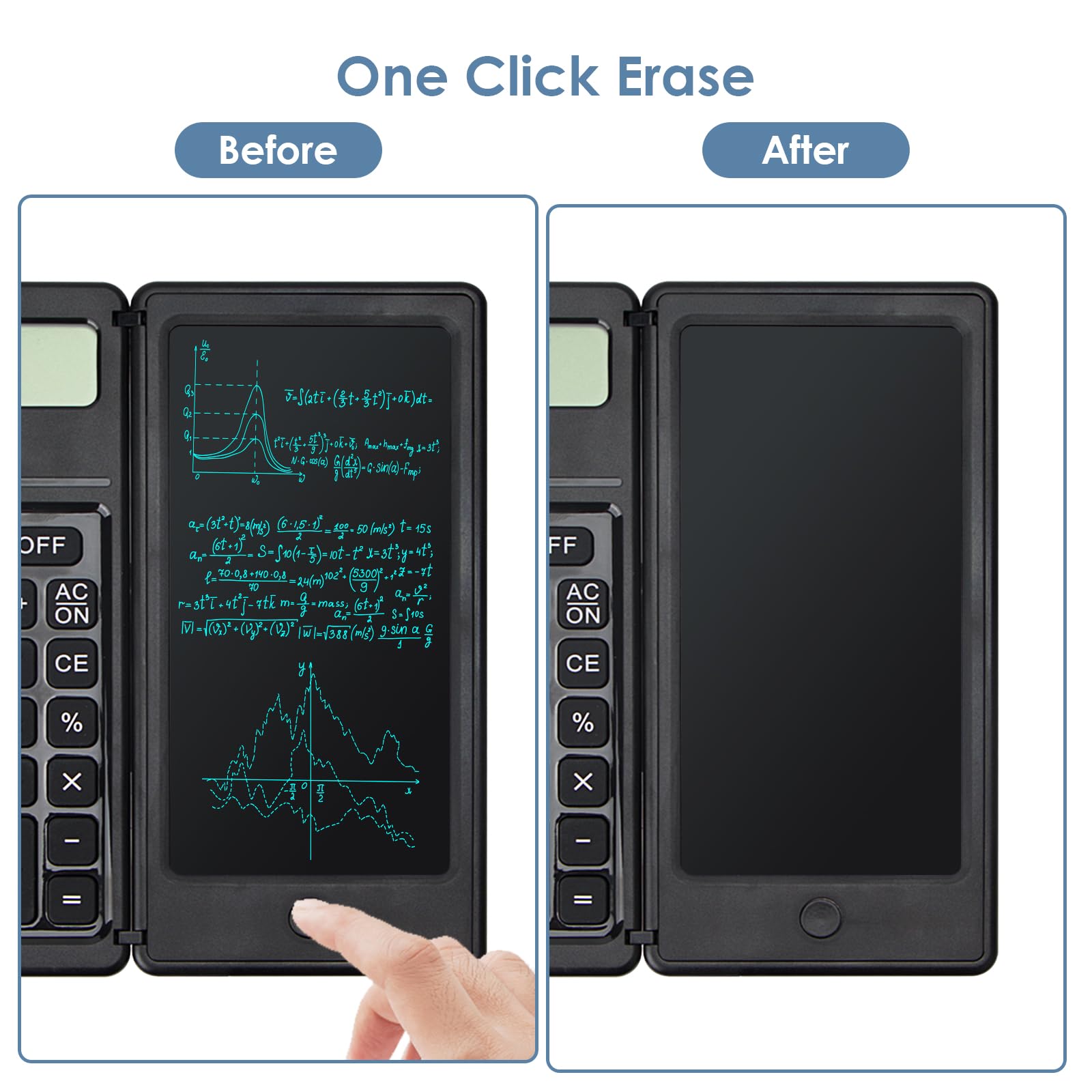 Calculatrice Scientifique Avec écran D'écriture Effaçable - 12 Chiffres, Tablette LCD, Stylet Magnétique - 2