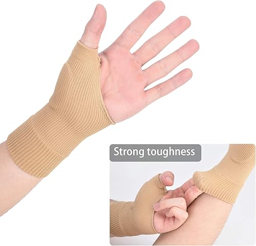 Miniatura 4 de Guantes de compresión para la artritis del pulgar para muñeca (1 par), soporte de muñeca transpirable con almohadillas de gel para lesiones del