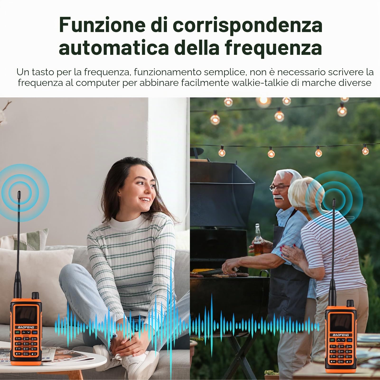 Baofeng BF 17 Walkie talkie a lungo raggio a due vie a due vie con doppia ricezione una frequenza chiave corrispondente a chiamate riservate sicure per le (Plug)