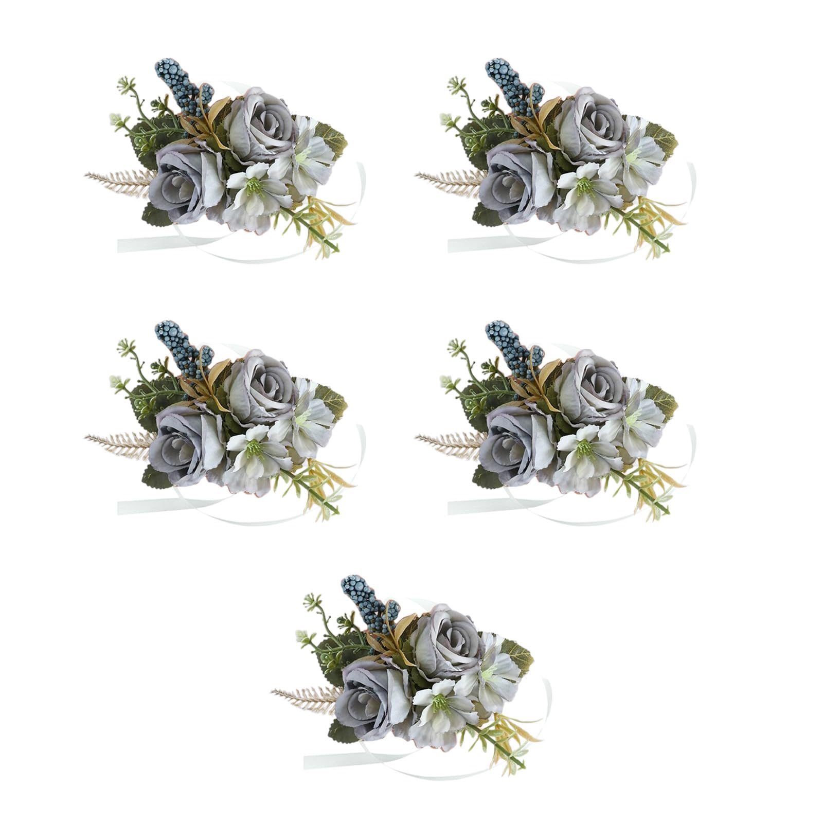 Tsophreniq 5Pcs Wedding Corsages Boutonniere Prom Boutonniere for Wedding Ceremony Anniversary, Rose Corsages for Bride and Groom, Artificial Flower Brooch
