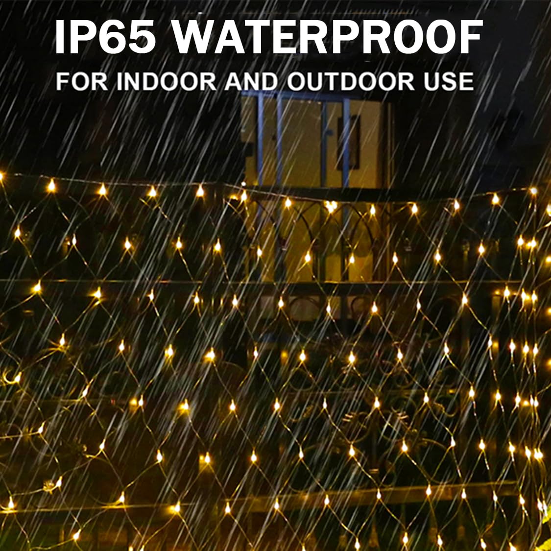 SIOOUI Solar Net Lights Outdoor Garden, 1.5m x 1.5m 100LEDs Mesh Fairy Lights - Image 4