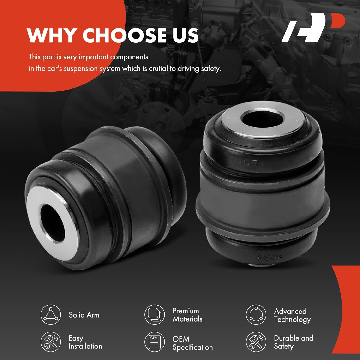 A-Premium 2 x Rear Lower Outer Control Arm Bushing Kit, Compatible with BMW X5, 525xi, 528xi, 530xi, 528i 535i xDrive, 535xi, 540i, 545i, 550i, 740i, 740iL, 745i, 745Li, 750i