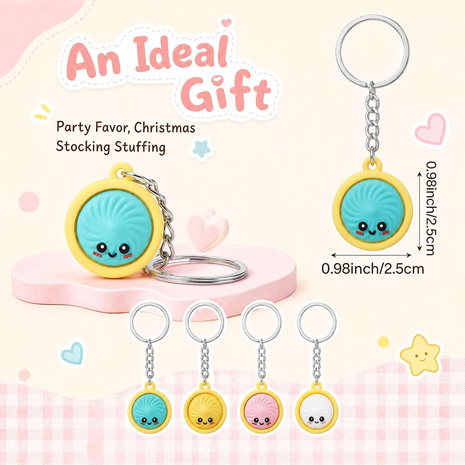 MTLEE Dumpling Keychain, No Rebound Cute Charm