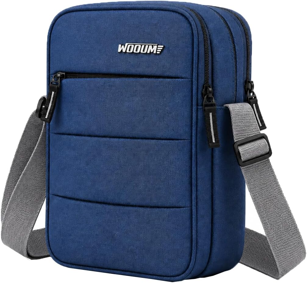 Crossbody Sling Bag for Men & Women โ Water-Resistant Side Shoulder Bag with 2 Main Compartments & Zipper Pockets โ Perfect for Office, Travel & Daily Use (Navy Blue)