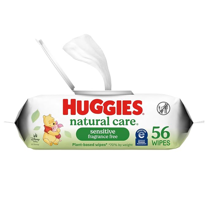 Huggies Natural Care Sensitive Baby Wipes, Unscented, 1 Pack, 56 Wipes