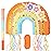 WERNNSAI Rainbow Pinata - Rainbow Pull String Pinata with Bundle with Blindfold and Bat for Girls Kids Piata Boho Theme Birthday Party Decoration Game for Baby Shower Carnival Summer Party Supplies