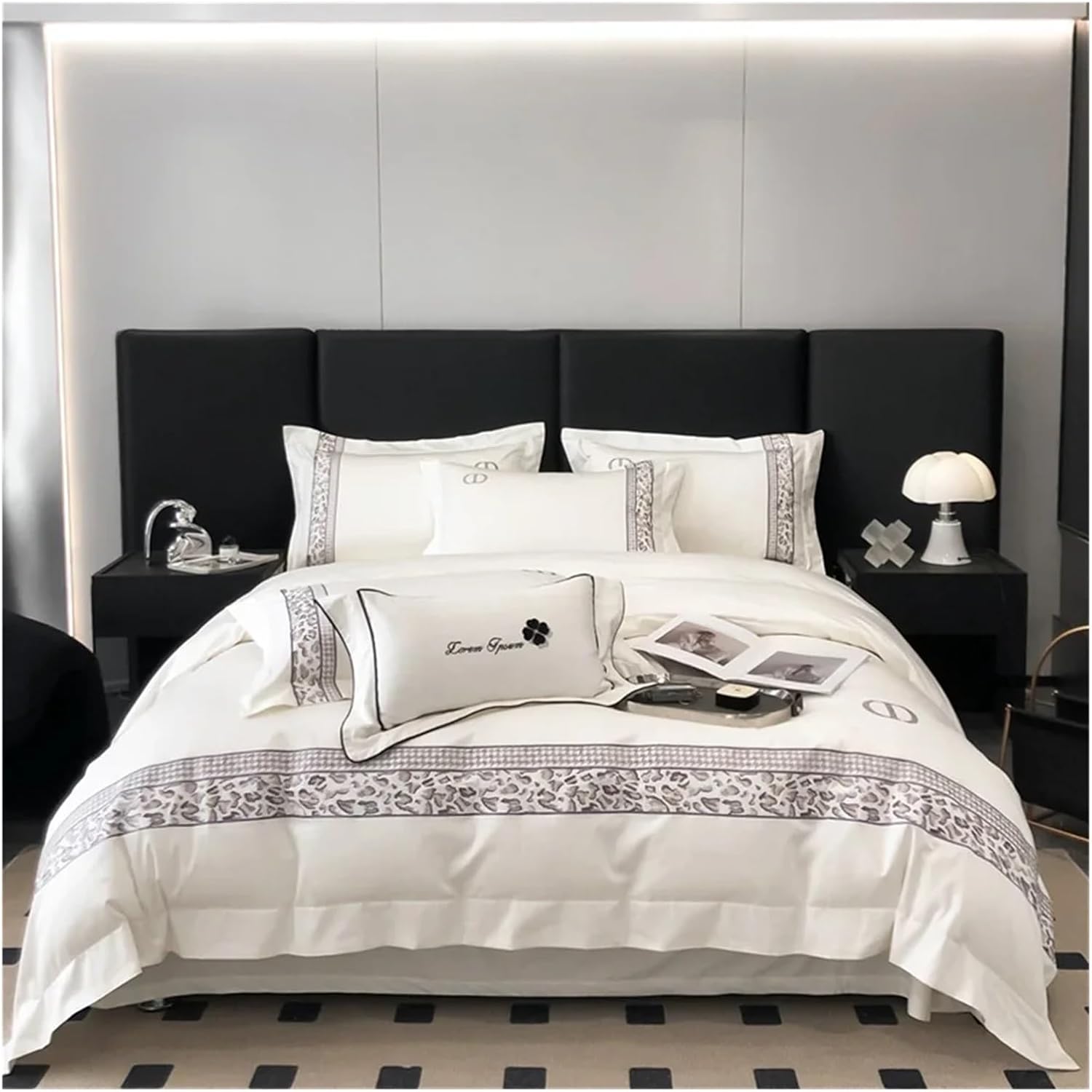 European Embroidery 1000TC Bedding Egyptian Cotton Duvet Cover Set Queen King Size Bedlinens,Bed