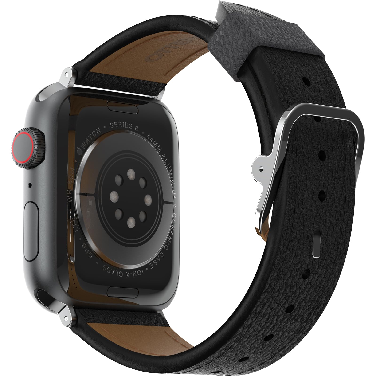 Cinturino OtterBox Symmetry Cactus Leather per Apple Watch 46mm/45mm/44mm, morbido al tatto e resistente all'usura, cinturino per Apple Watch, Nero