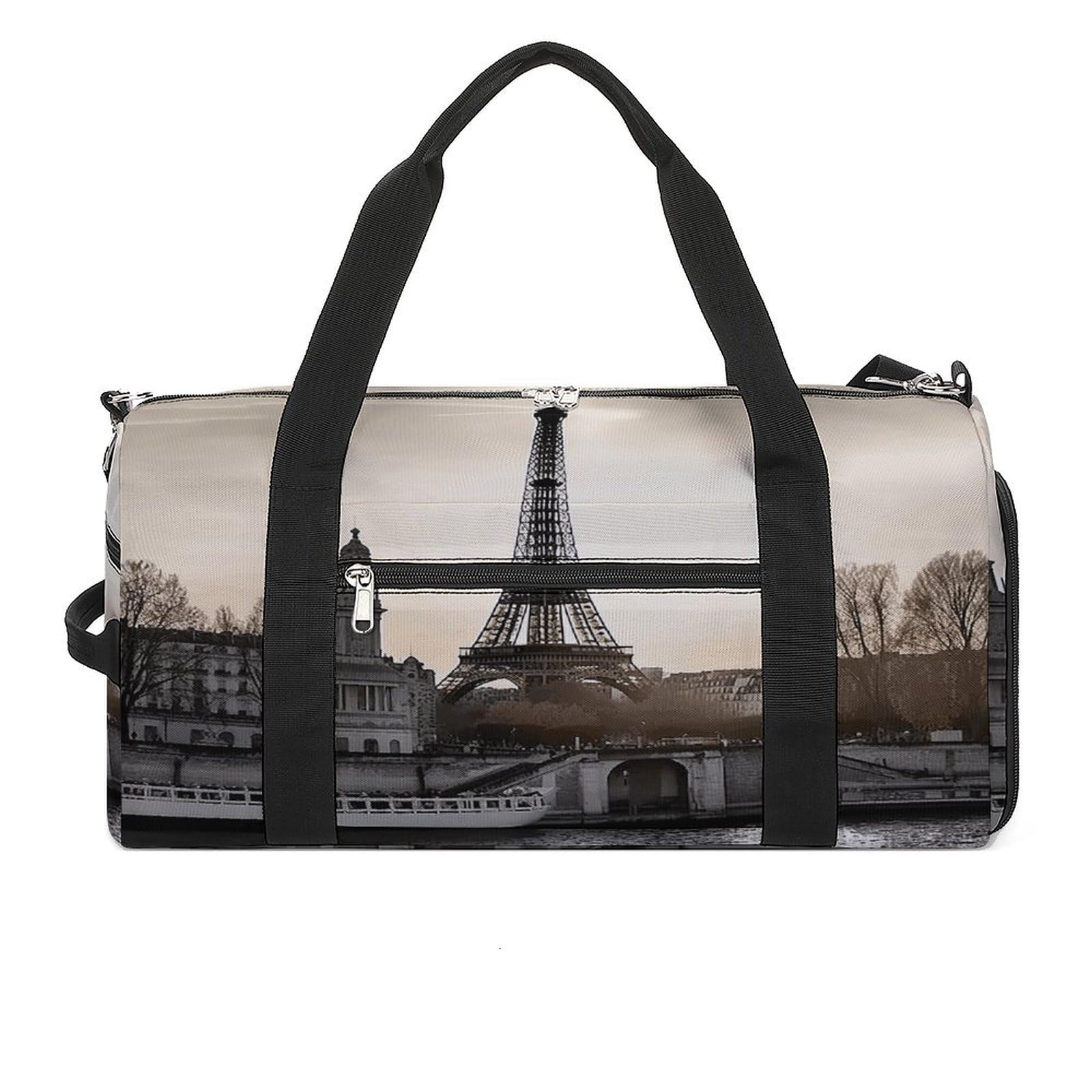 Turnbeutel für Damen und Herren, Reisen, Paris-Druck, wiederverwendbar, Turnbeutel mit Schuhfach, Stil, Einheitsgröße, modern, Stil:, Einheitsgröße, Modern