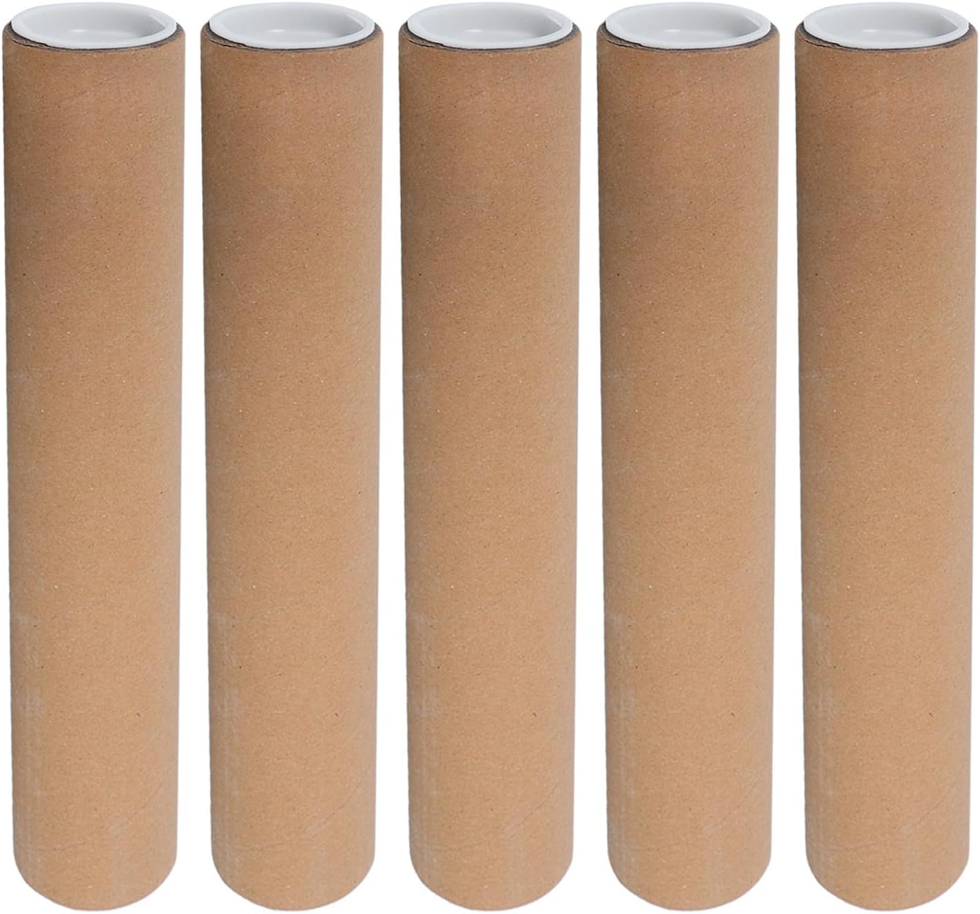 5 Sets Poster Mailing Tube with Caps 11.8 Inch 1.8 Paper Cylinder