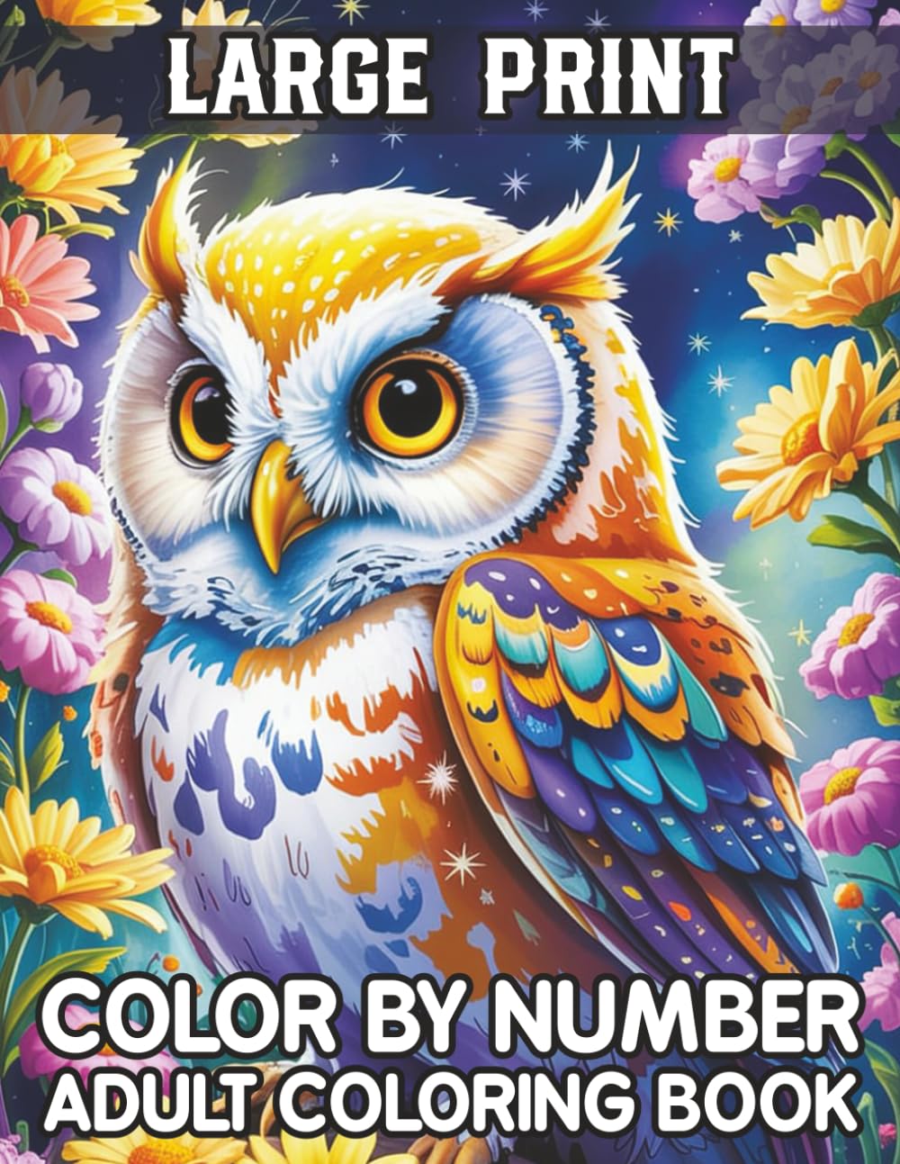 Large Print Color By Number Adult Coloring Book: Easy Colour-by-Number Coloring Pages for Seniors and Adults With Spring Themes, Animals, Flowers, Birds, Holidays, and Many More Fun Designs