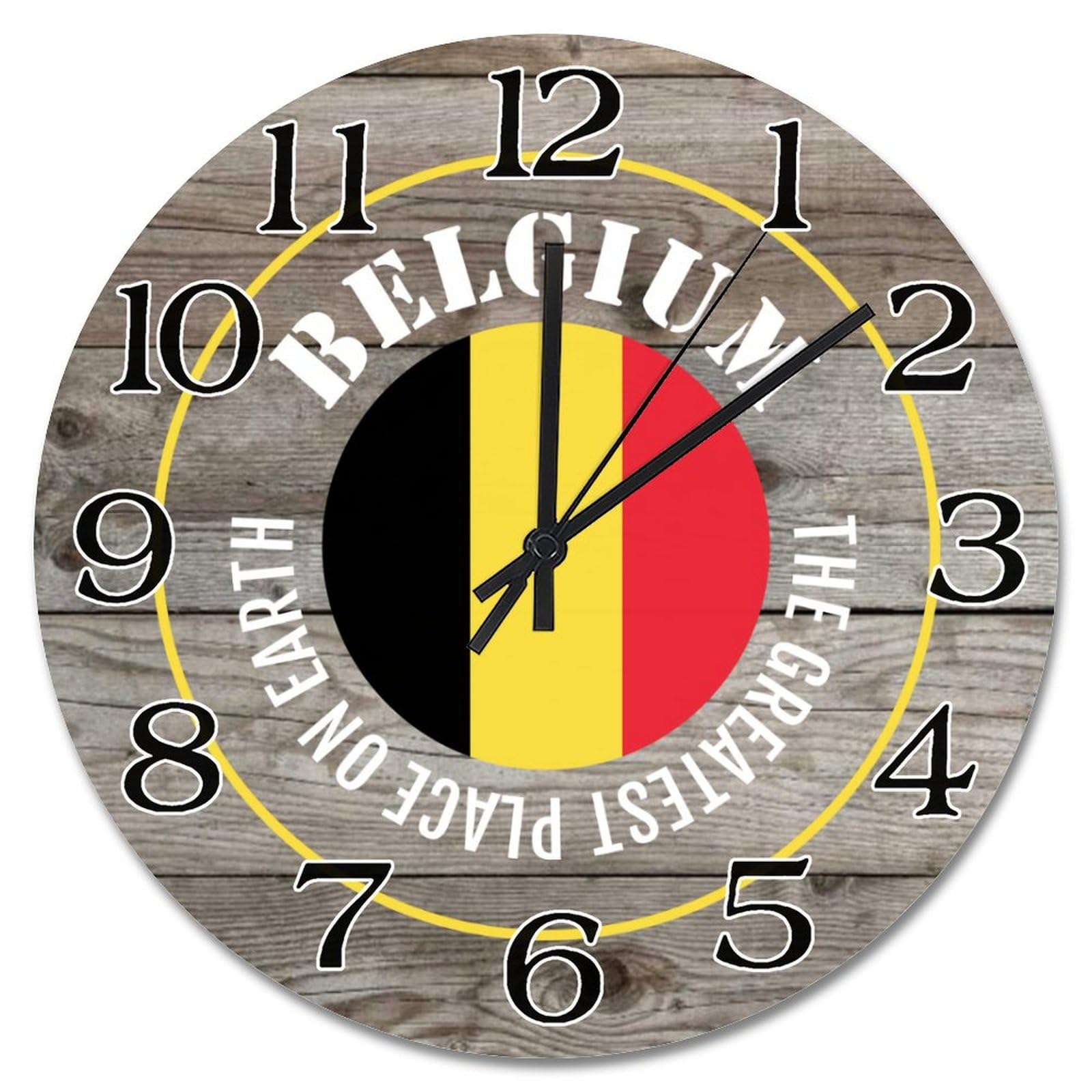 Horloge murale drapeau Belgique pour habiller un mur vide avec style rustique