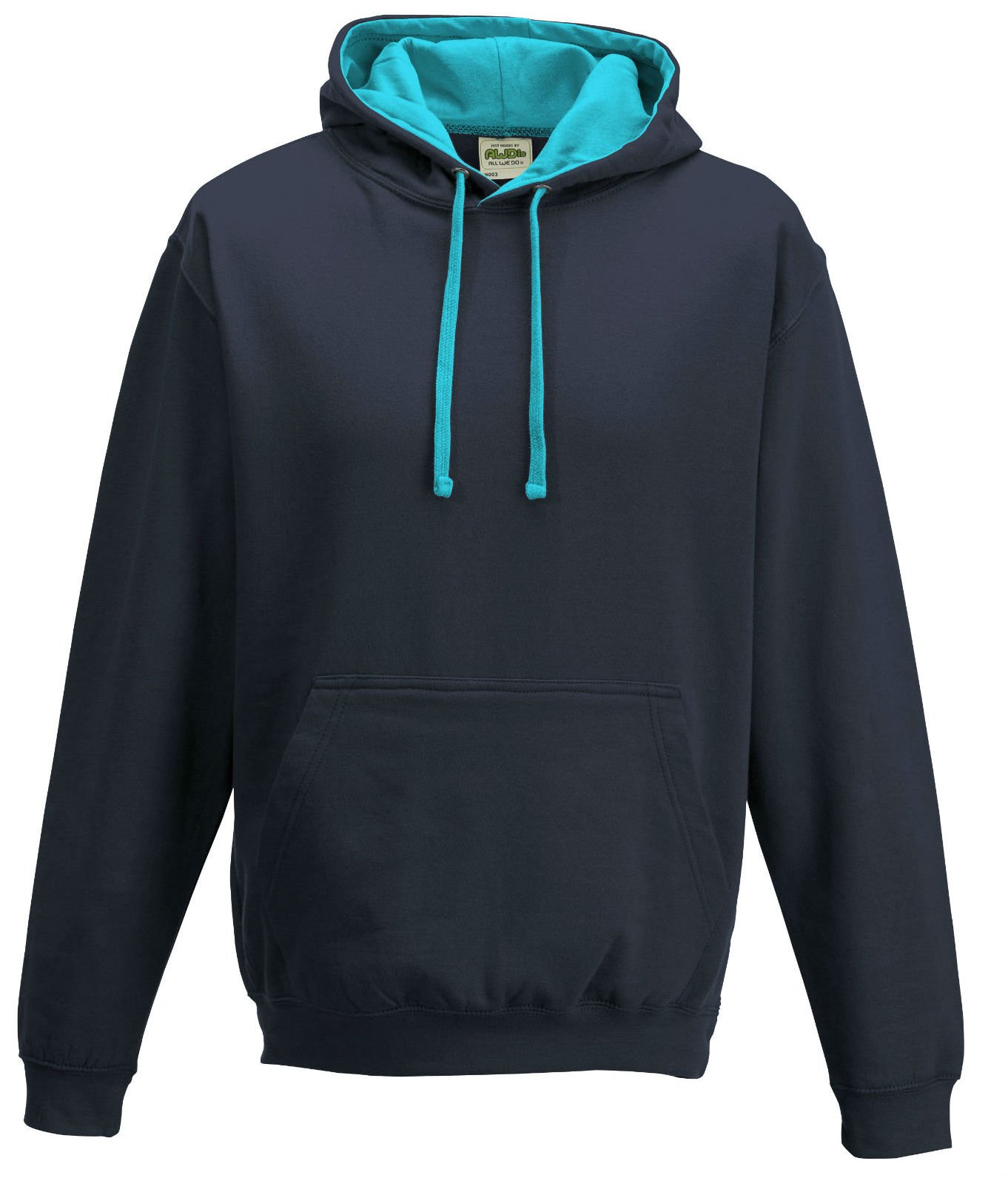 Just Hoods Varsity Hoodie Oxford Navy/Hawaiian Blue XL