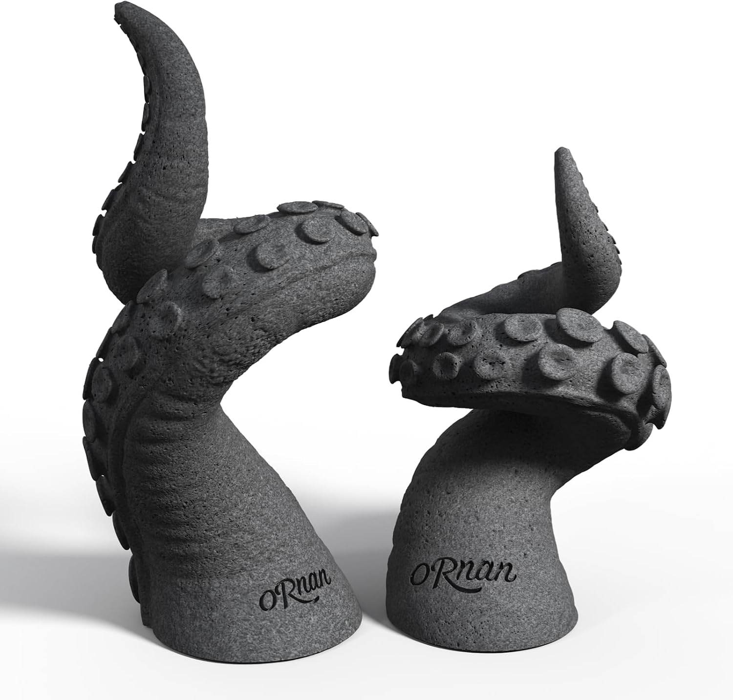 Octopus Candlestick Holders True Natural Reclaimed Stone, Set of 2 Premium Reclaimed Stone Candlestick Holder for Wedding Dinning Party, Candle Stand for 3/4 inch Thick Candles Color Black