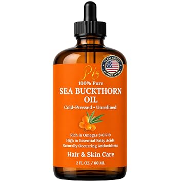 Pomberries Sea Buckthorn Oil, Wild Harvest, Full Spectrum, 2 Fl Oz | 100% Pure, Cold-Pressed from Fruit & Seed, Helps Reduce Appearance of Fine Lines & Supports Radiant Skin