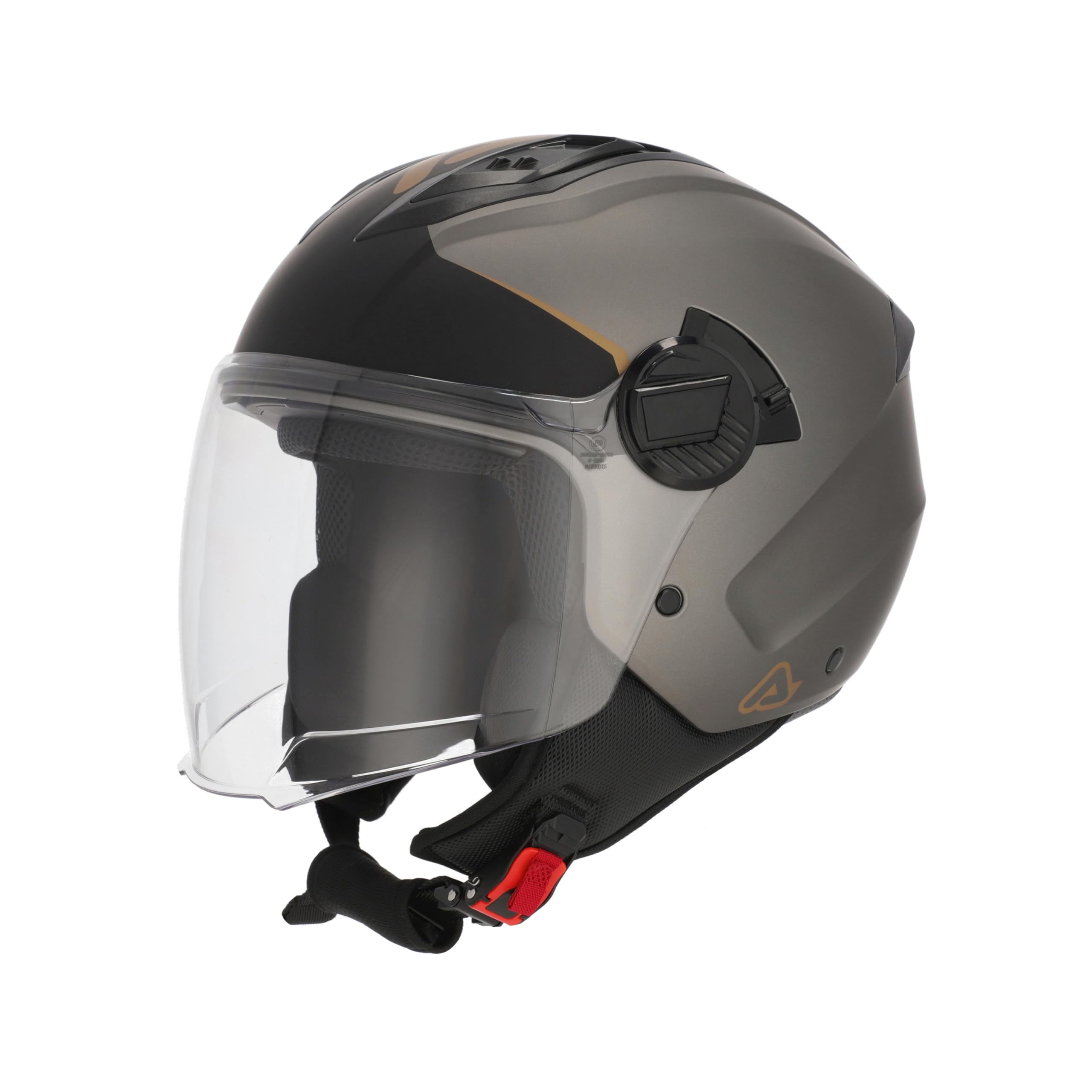 ACERBIS Casco Jet Levante per Moto e Scooter, Omologazione ECE/ONU 22-06, Grigio/Bronzo, 1200 g, Plastica, con Ventilazione