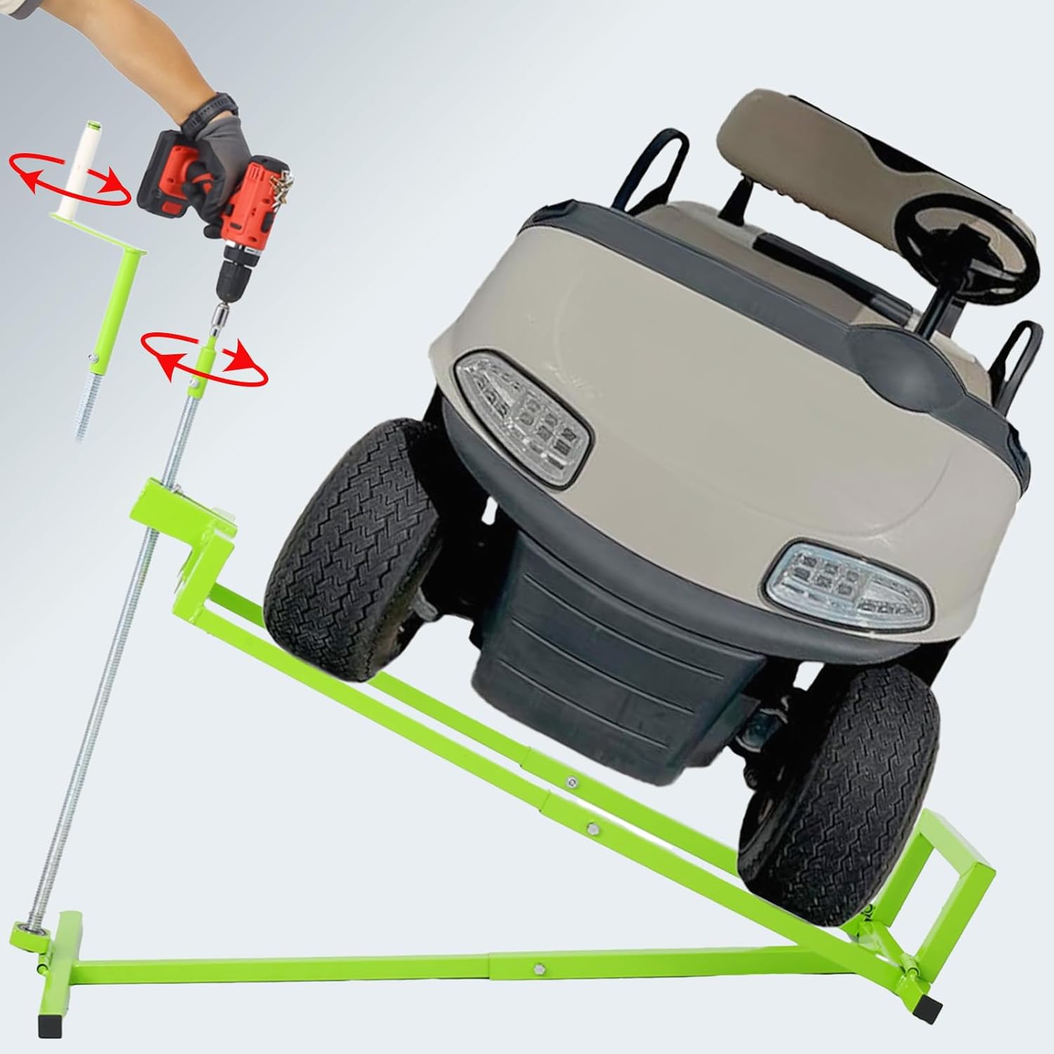 Heavy-Duty Lawn Mower Lift - 800 Lbs Capacity, Universal Fit, Easy Lift for Riding Mowers, Tractors | Adjustable 45° Tilt, Maintenance and Cleaning Aid