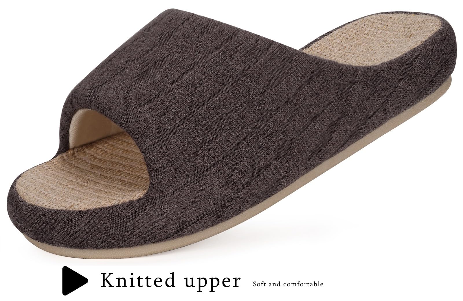 Eagsouni Pantofole di Lino Donna Antiscivolo in Cotone Casual Confortevole Ciabatte da casa Quattro Stagioni Morbide Pantofola