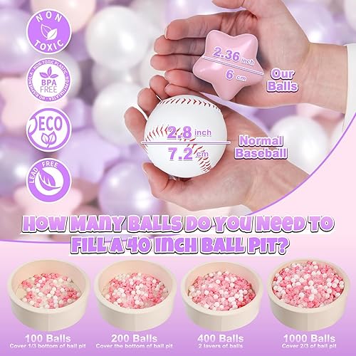 Miniatura 40 de GOGOSO 100 pelotas de juego no tóxicas para niños, suaves, a prueba de aplastamiento y sin BPA en colores divertidos para jugar en interiores