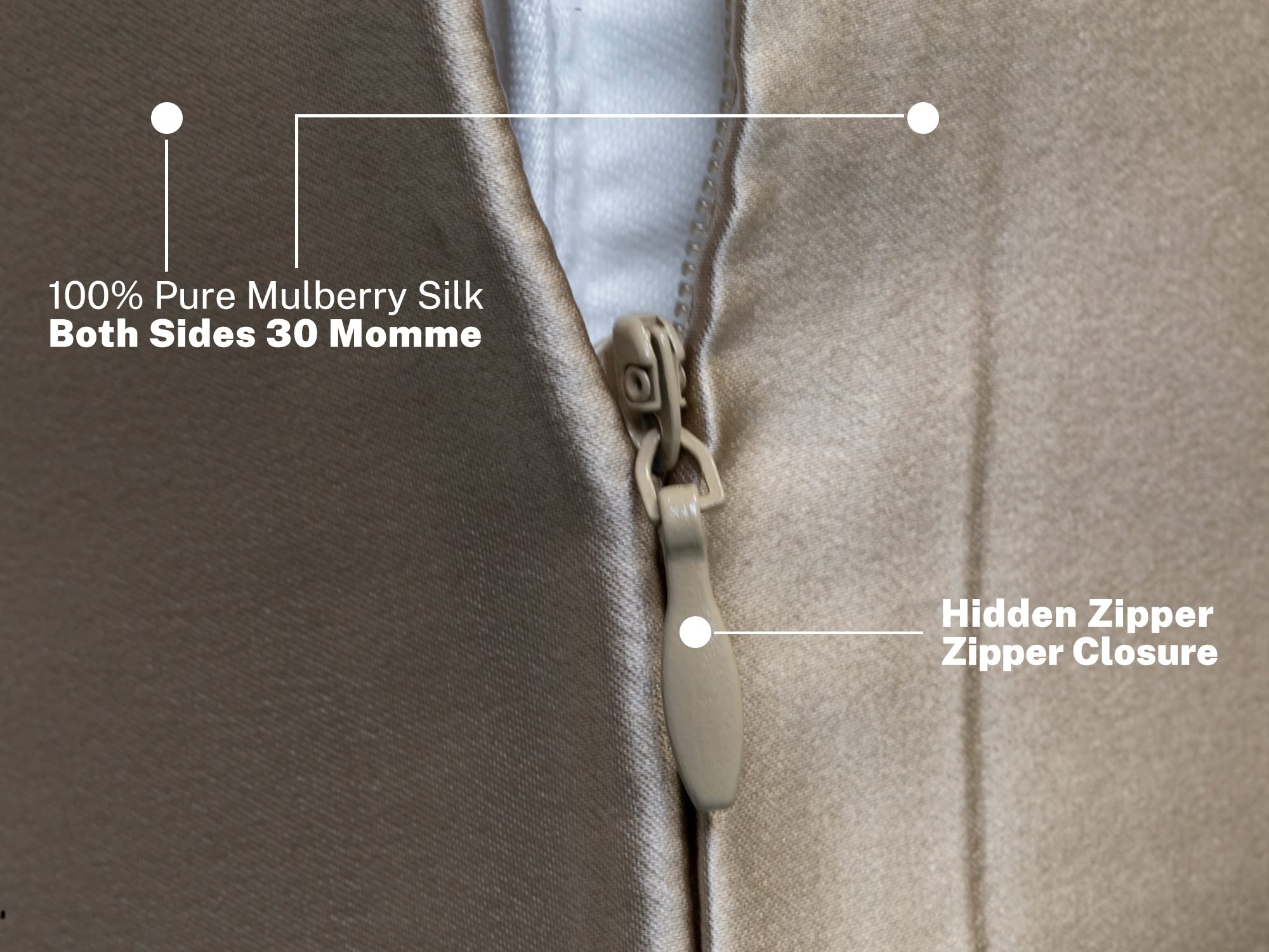 AILTIO Silk Pillowcase Ultratocce Silk Pillow case Silkytocce & Luxurytocce Ultratocce eco Silk Pillowcases (King, Taupe)
