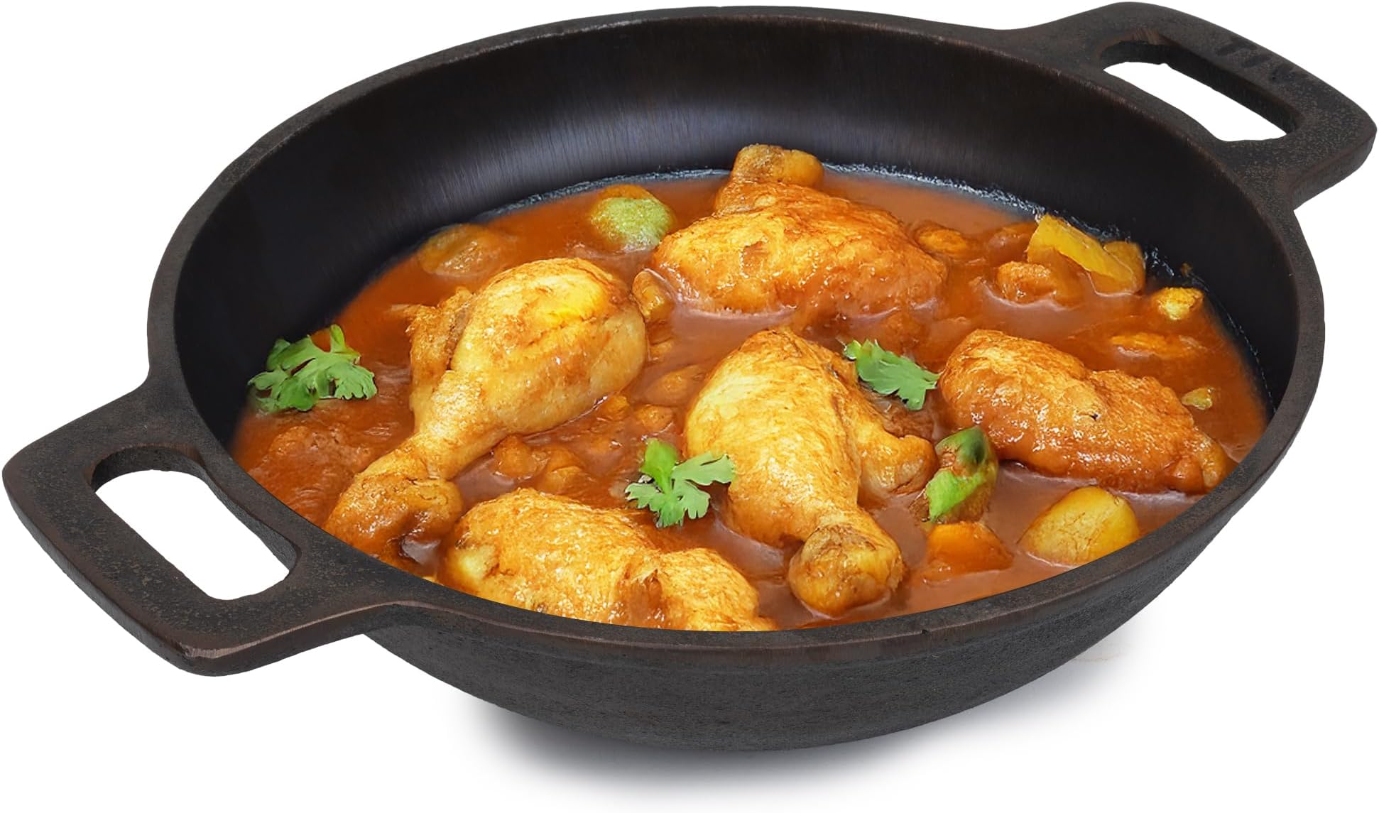 Super Smooth Cast Iron Kadai | Medium, 25.4cm/10 inch, 2.5Ltr, 2.4kg | Nonstick, Pre-Seasoned Kadhai, 100% Pure & Toxin-Free, No Chemical Coating