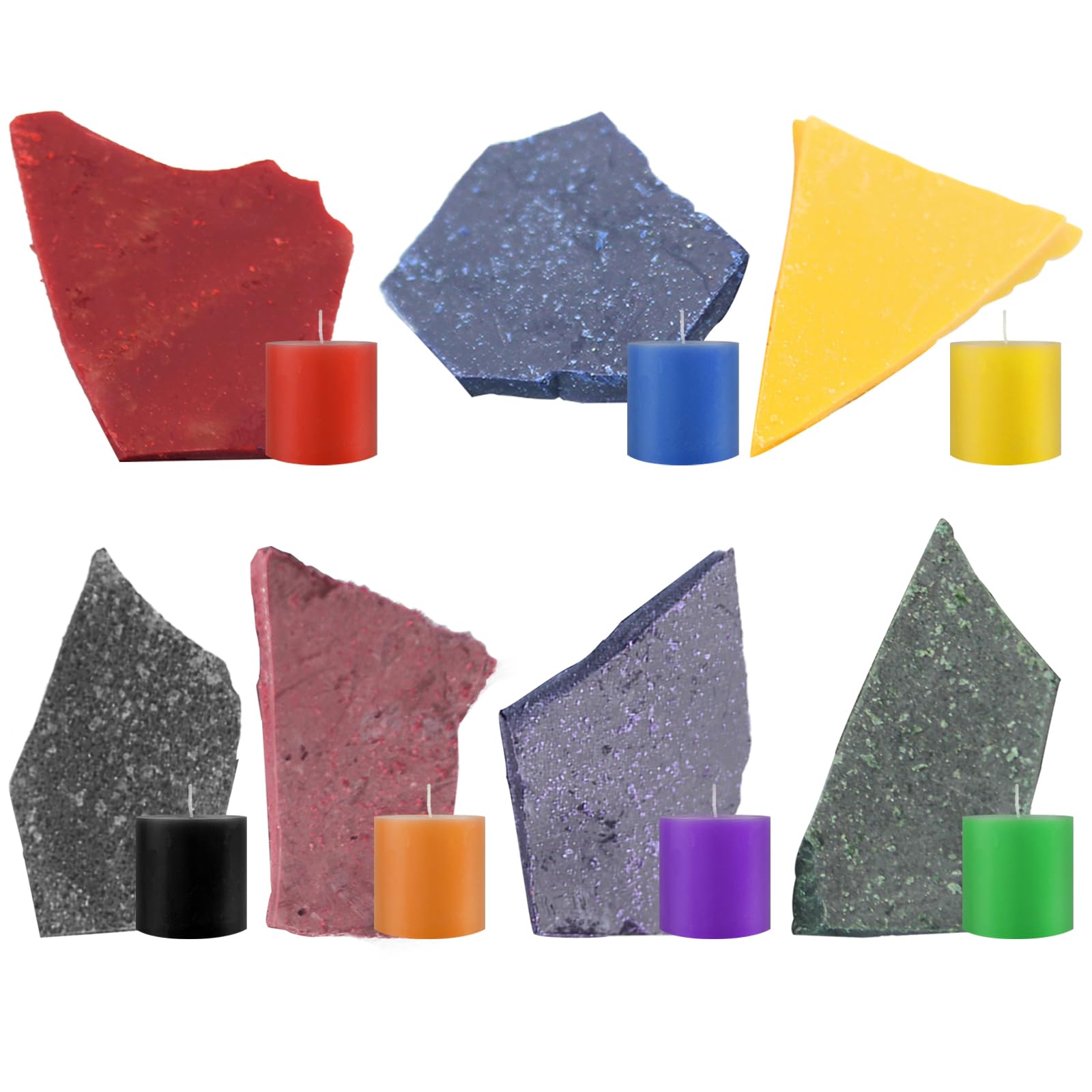 RUNFENG Candle Colours, 7 Colour Candle Dyeing Set, Candle Wax Casting for Colouring Candles, Candle Making for Soy Wax, Beeswax, Crystal Wax, Butter Wax, Jelly Wax and Palm Wax, DIY Candles (7 x 5 g)