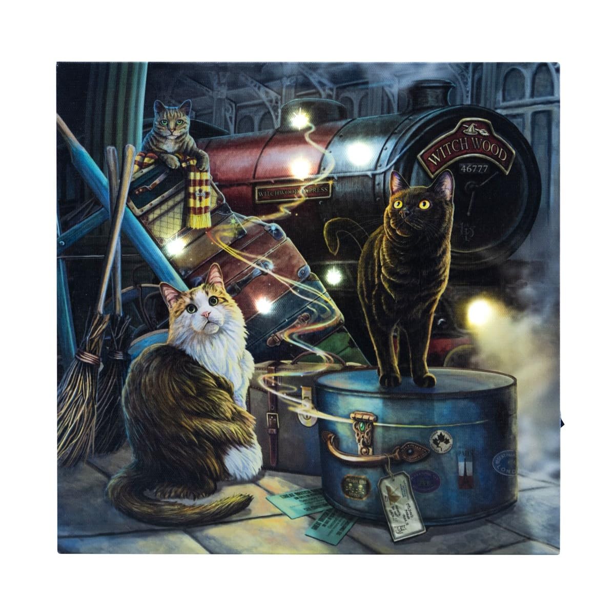 Lisa Parker Multicoloured Witchwood Express Canvas Light Up Plaque (One Size) (Multicoloured)