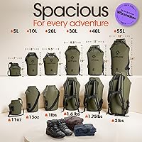 Vista 2 de Earth Pak Waterproof Dry Bag - Roll Top Waterproof Backpack Sack Keeps Gear Dry for Kayak with Waterproof Phone Case