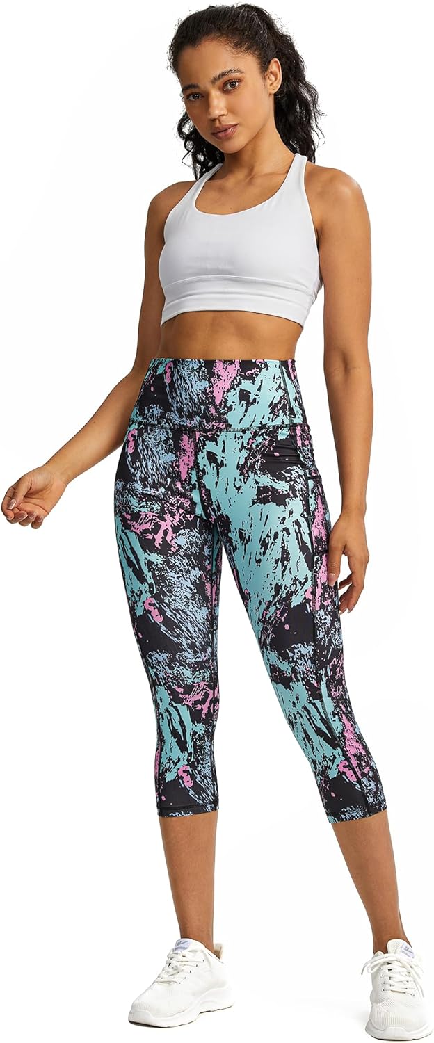 Capri Pants for Women,Leggings for Women Tummy Control,Yoga Pants with Pockets Running Fitness Gym Tights - Image 2