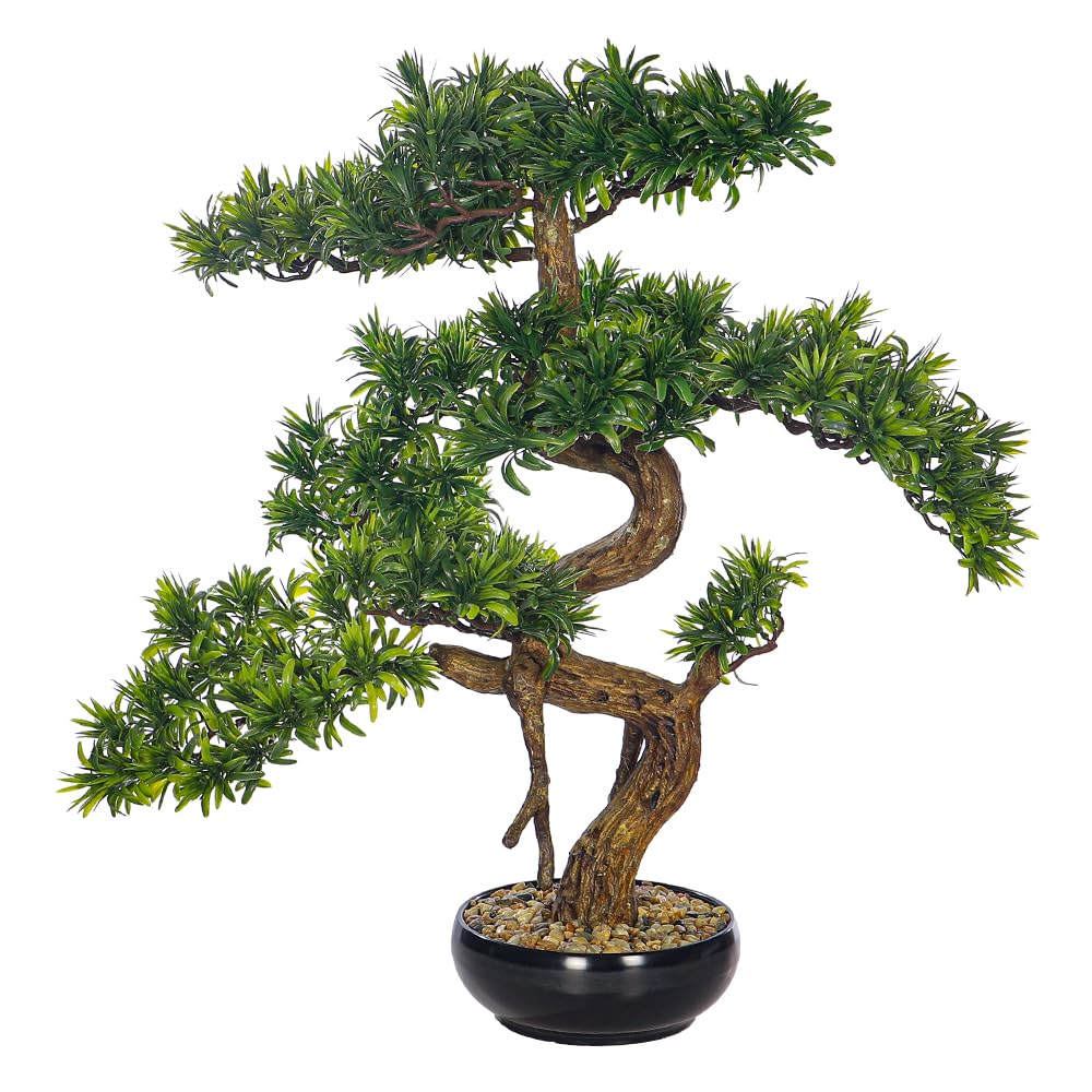 YAHOME Artificial Bonsai Tree, Lifelike Faux Plants with Green Leaves & Pot, Maintenance-Free, No Watering, Long Lasting Faux Tree, Odorless & Waterproof Fake Plants for Home Office Event Decor (70cm)