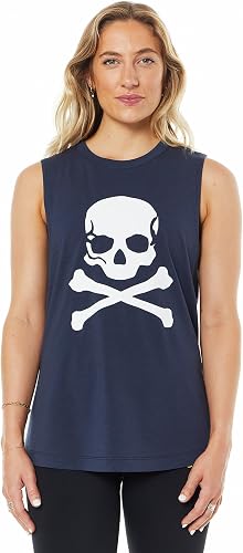 SoulCycle Soul Women's Evelyn Skull Tank, Navy, Medium
