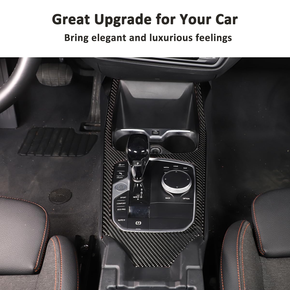 GARNITURE POMMEAU DE Levier De Vitesse En Fibre De Carbone Véritable