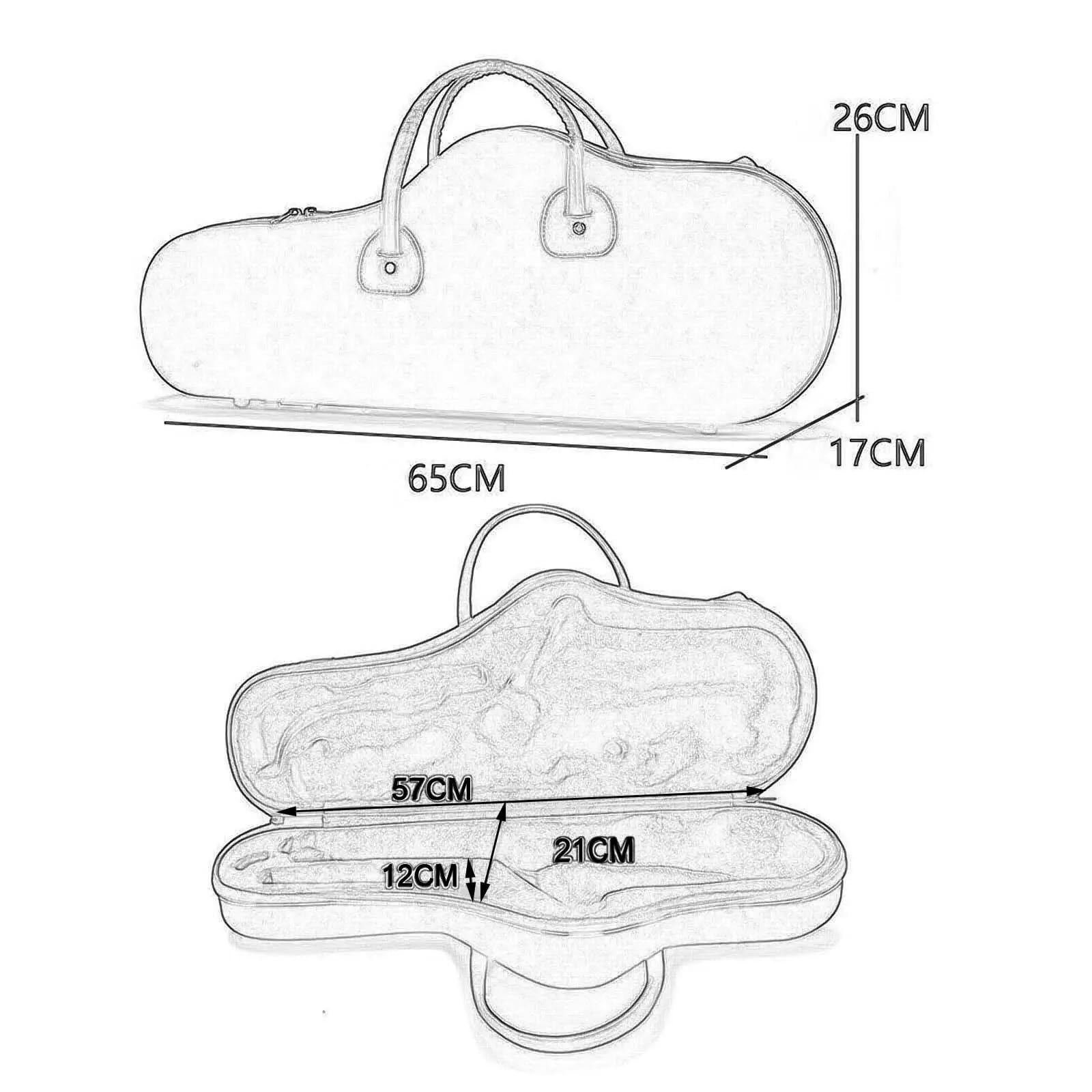 Estuche para saxofón Estuche for saxofón alto, bolsa de almacenamiento for, asa transporte, resistente a golpes, con doble cremallera, for llevar en conciertos y actuaciones(Black)
