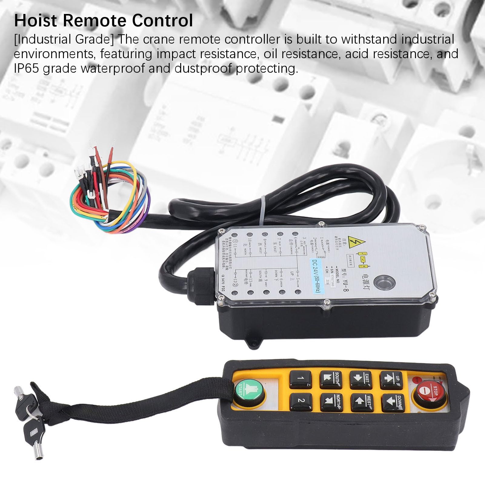 Risposta Rapida Impermeabile Antiurto con Telecomando Wireless Industriale per Gru per Kit di Controllo Remoto per Gru con Paranco per Avvio Generatore