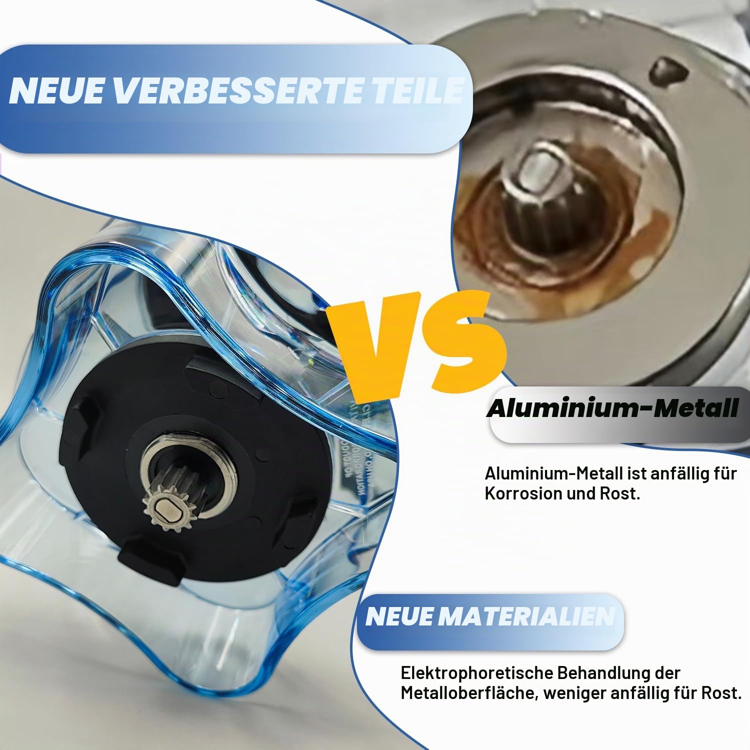 Verbesserter Vitamix-Krug mit 1,8 l niedrigem Profil, kompatibel mit Vitamix Mixbecher 750, 7500, 5200, 5000, 6300, A3500, vm0102, vm0103, vm0197, E310, mit 2 Reinigungsbürsten