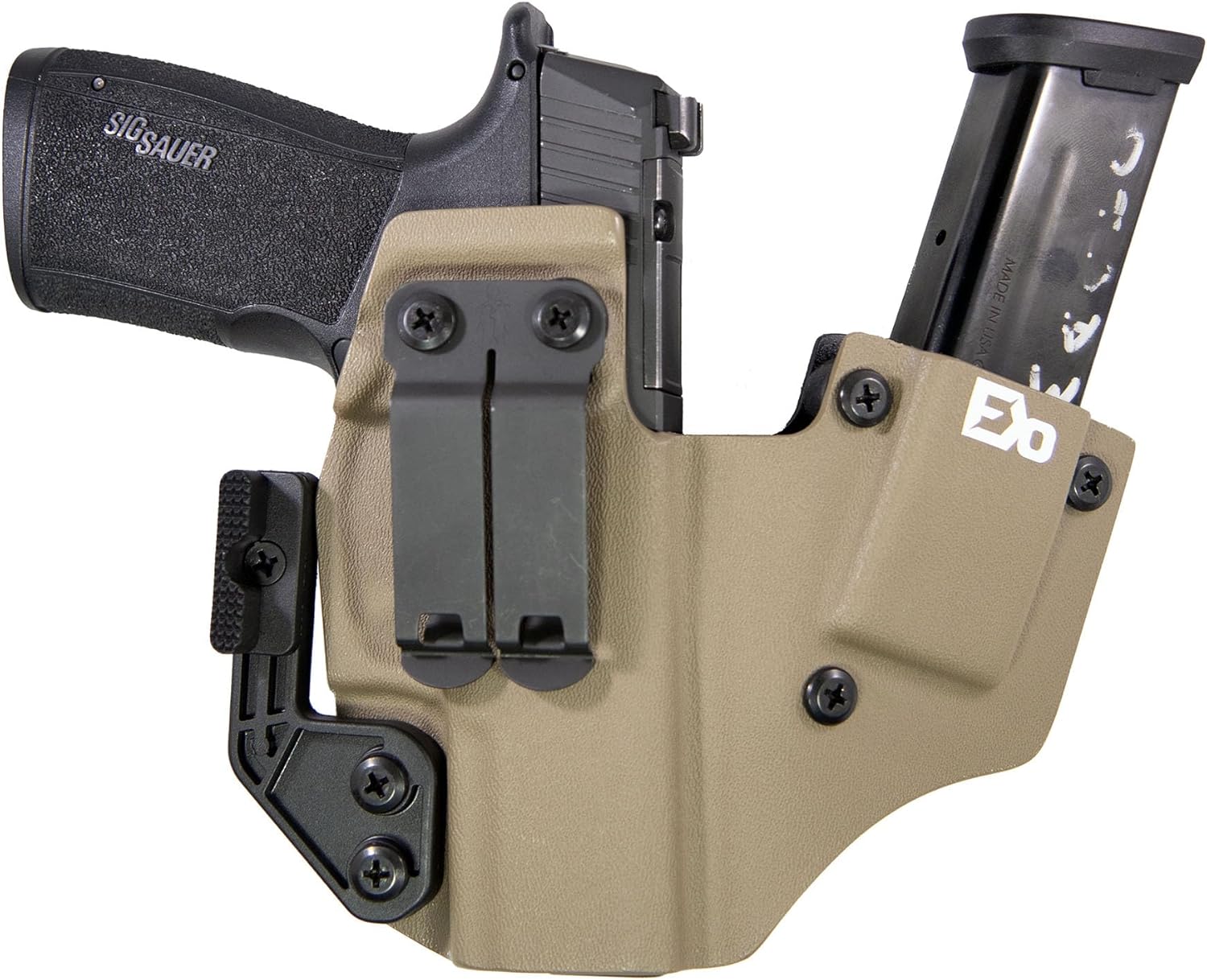 FDO Industries IWB Kydex Holster Compatible with Sig P365 X-Macro +1 Series w/Claw -Discreet Carry Concepts 1.5" Metal Monoblock Gear Clip - Made in USA-