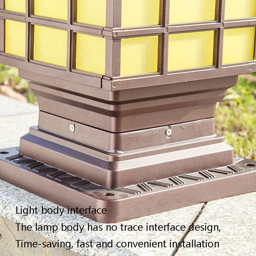 CHENKUI Post Head Light Waterproof Fence Pillar Lamp Outdoor Deck LED Fence Post Lights Decor Post Cap Lights Cast Aluminum Frosted Glass LampShade for Garden, Post, Deck, Patio, Decor Or Fence