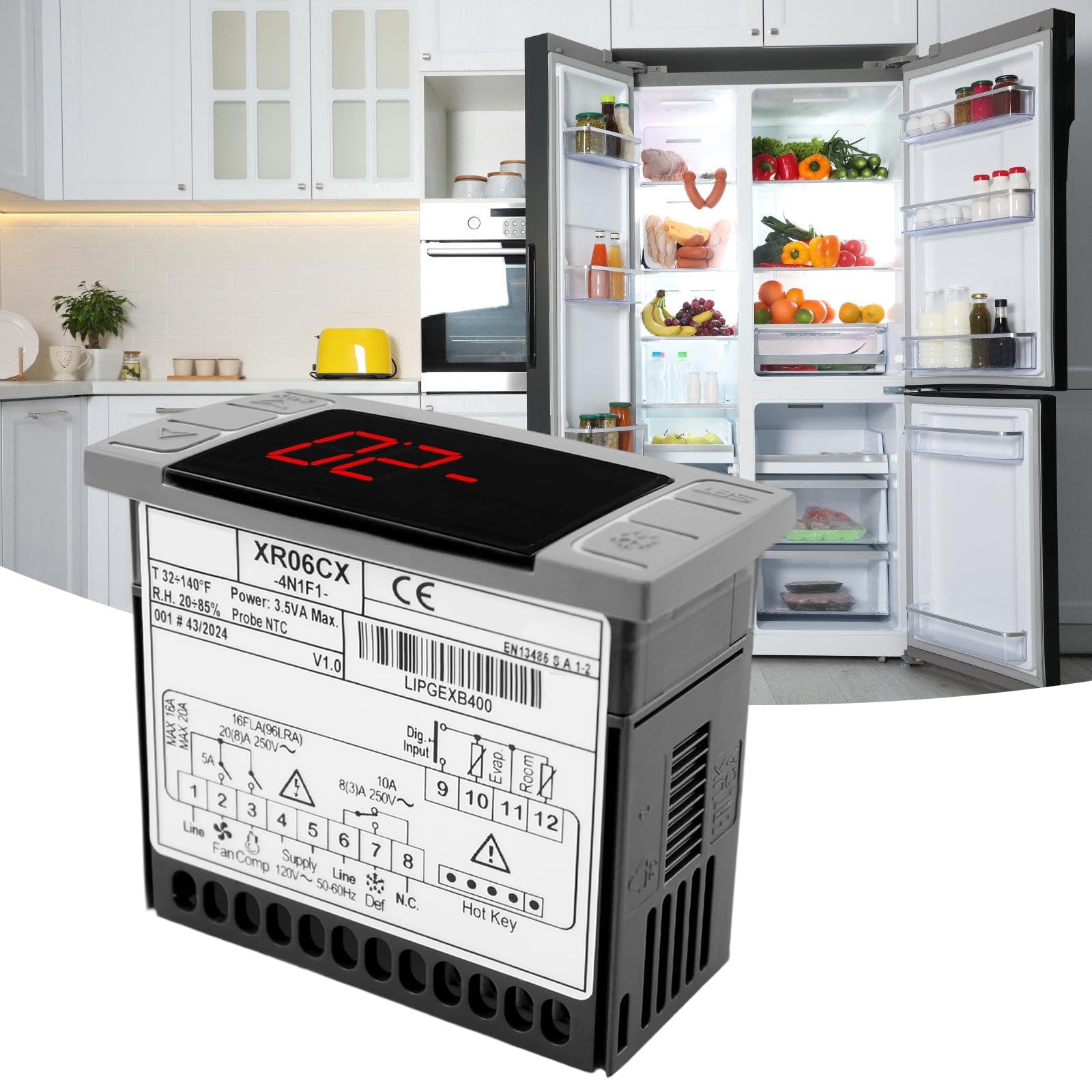 Controlador de temperatura de sonda para congeladores comerciales Frigoríficos pequeños con sensores de precisión y diseño energéticamente eficiente Controlador de temperatura de carcasa de
