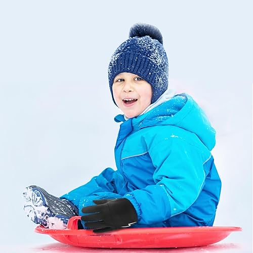 Miniatura 6 de Azarxis Guantes de esquí de nieve para niños, impermeables, resistentes al viento, cálidos guantes de snowboard para niños y niñas