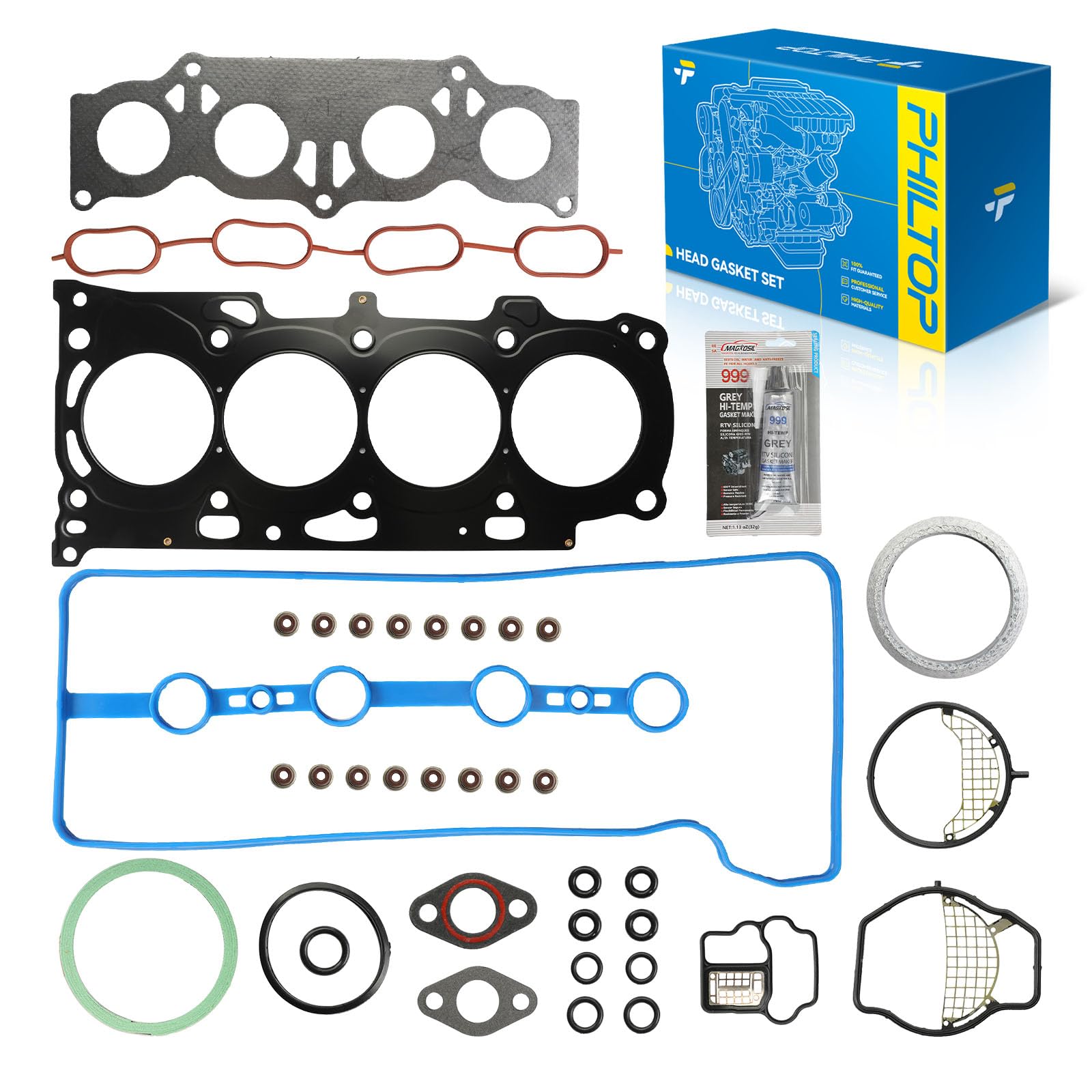 PHILTOP Head Gasket Kit Fit for Camry 2002-2011 2.4L, RAV4 2004-2008 2.4L | For Scion tC 2005-2010 2.4L, xB 2008-2013 2.4L, Lexus HS250h 2010-2012, Toyota Matrix 2009-2013, Highlander, HS26232PT